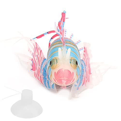 Artificial Glowing Fish, Fish Tank Floating Fake Tropical Angel Fish with Suction Cup, Silicone Colorful Fish Tank Simulation Fish Luminous Aquarium Floating Ornaments for Aquarium Tank(Pink Blue)
