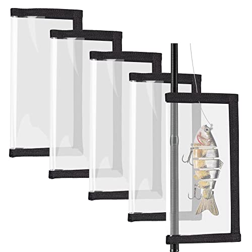 Fishing Lure Wrap-5 Packs Baits Covers Transparent, Fish Hook Protectors (Large) - color: Black