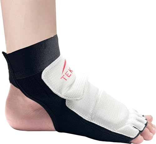 Taekwondo Foot Guard Protector Gear for Sparring MMA Training Competition Kickboxing Karate Boxing Martial Arts Kung Fu Punch Bag TEKA (Pair) (L) - size: Large