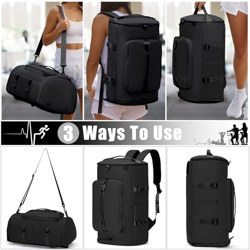 MIYCOO Gym Bag with Shoes Compartment, Duffle Bag, Backpack with Wet Pocket - color: Grey -Style2