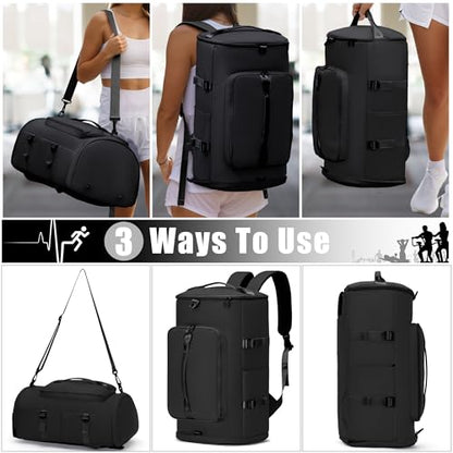 MIYCOO Gym Bag with Shoes Compartment, Duffle Bag, Backpack with Wet Pocket - color: Grey -Style2
