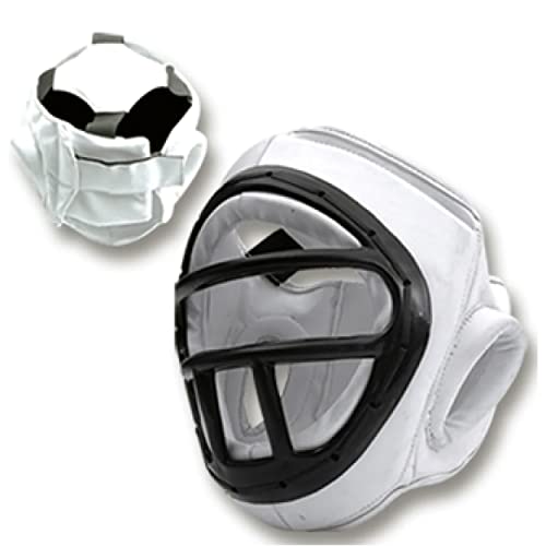 PFG Vital Caged Headgear for Boxing MMA Muay Thai Karate Training Kids Adults - color: White, size: CH