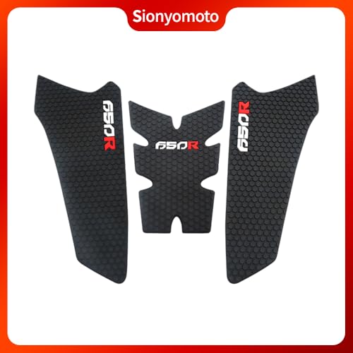 Fuel Gas Tank Pad Protector Stickers Decal Set Compatible with CBR650R CB650R 2019 2020 2021 2022 2023- Anti-Slip Protective Kit, Black | 3-Piece