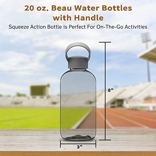 DISCOUNT PROMOS 10 Beau Water Bottles with Handle Set, 20 oz. - Flexi-Grip, Plastic, Drinkware - Smoke - color: - Blank - Smoke, size: 10 bottles