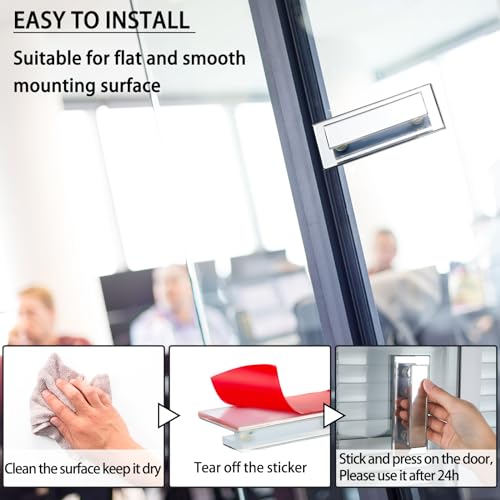 2 Pcs Mirror Closet Door Pulls Handle Adhesive Self Stick Acrylic Drawer Handle Knob Large Clear Instant Stick on Knobs for Closet Cabinet Wardrobe Windows Dresser Sliding Door (5.9 x 2 Inch) - size: 5.9 x 2 Inch