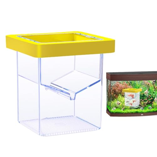 Fish Breeder Box, Floating Isolation Tank, Suction Cup Hatchery, Transparent Aquarium Incubator, 3.39 Inches Safe Breeding Container for Baby Shrimp and Guppy Fish