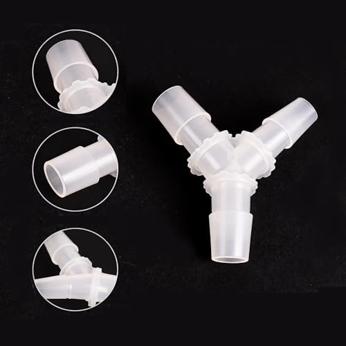 1/2" Hose Barb Fitting Equal Barbed Y Shaped 3 Way Plastic Joint Splicer Mender Adapter Union for Air Line Tubing Pipe (Pack of 4)