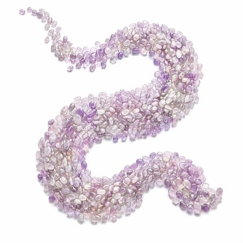 5‑7mm Crystal Gravel 1 lb in Small Box | White Quartz, Rose Quartz, Green Fluorite, Rainbow Crystal, Cat’s Eye, Amethyst | Fish Tank, Planter, DIY, Meditation Decor (Light Amethyst) - color: Amethyst Gem