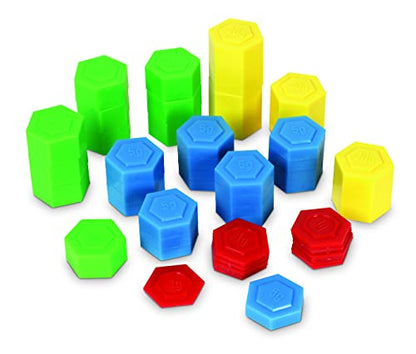 Learning Resources Hexagram Weights - Set of 54 Pieces, Ages 8+, Math Manipulatives for Kids, Teacher Supplies, Back to School, Classroom Must Haves | Math Manipulatives for Kids, Teacher Supplies, Back to School, Classroom Must Haves, Set of 54 Pieces, A