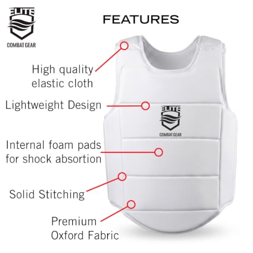 Karate Chest Guard for Kids & Adults. Martial Arts Body Protector. - size: Small