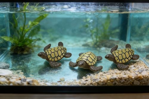 EMiEN 6pcs Simulated Sea Turtle,Resin Figurine, for Micro Landscape Decorations,Fairy Gardens,Fish Tank Decoration