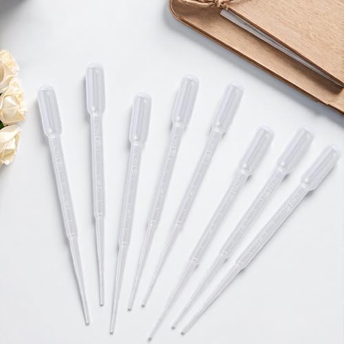50Pcs 2ML Plastic Dropper Small Dropper Tool White Refillable Clear Essential Oil Laboratory Liquid Calibrated Eye Pipettes for Essential Oils Liquids Resin Activities Crafts Accessories - size: 5.91x0.47 inch(15x1.2cm)