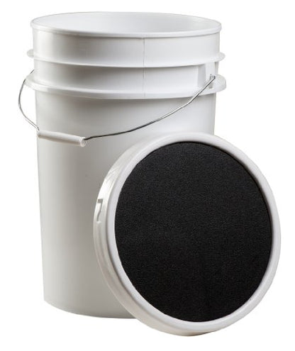 Champion Sports 6 Gallon Bucket with Padded Soft Seat Lid - Durable Construction - Balls Not Included - Ideal for Baseball, Softball, T-Ball, Practice Balls, and Lacrosse – White - color: White