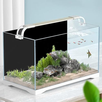 Rainmae 15.7" x 39.3" Aquarium Background, Premium Static Cling Black Fish Tank Background, Fish Backdrop for Aquarium Wallpaper, Vinyl Aquarium Poster Background
