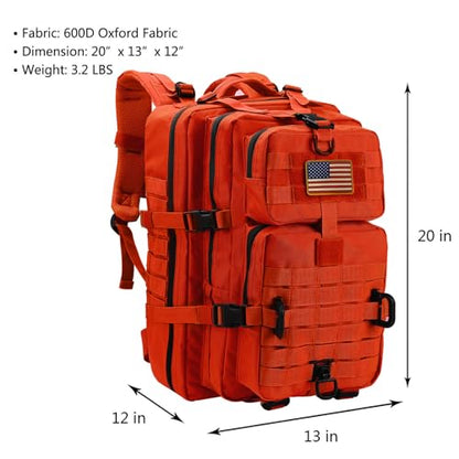 Hannibal Tactical MOLLE Assault Backpack, Tactical Backpack Military Army Camping Rucksack - color: Orange