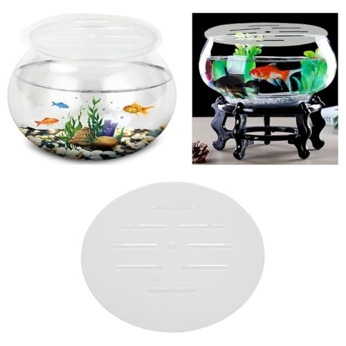 Acrylic Aquarium Anti Jumping Lid Cover 2PCS, Round 7.5 Inch Fish Tank Cover with Multi Holes to Prevent Fish, Shrimp, Turtles, Reptiles from Jumping Out
