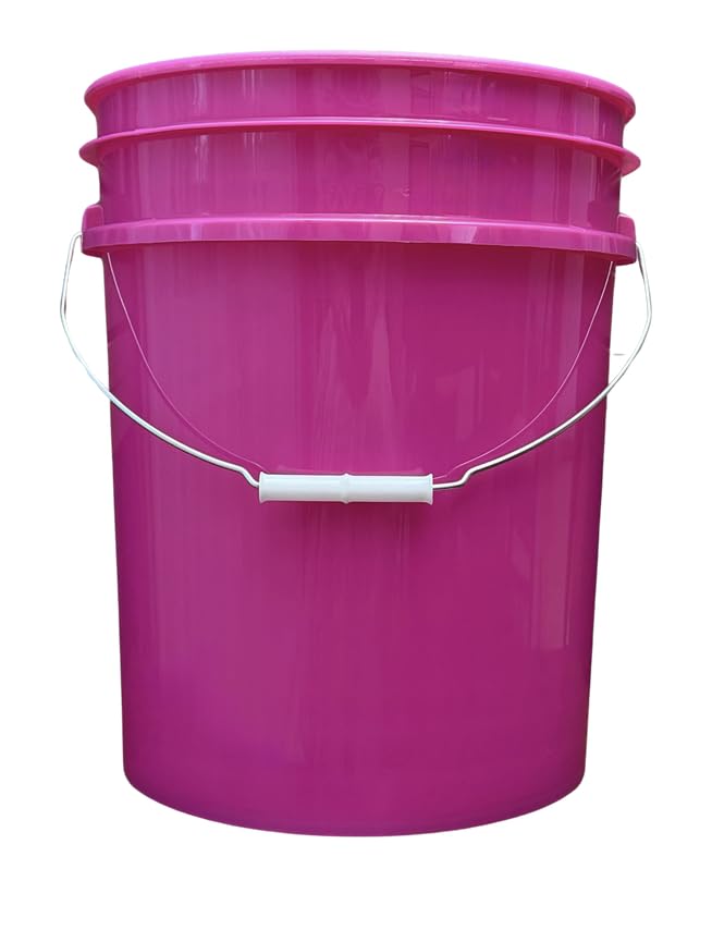 5 Gallon Premium HPDE Plastic Bucket - Made in USA Food Grade Storage Container, BPA Free All Purpose Pail (5, Magenta) - color: Magenta