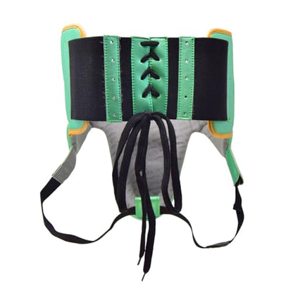 RIVAL Boxing RNFL100 Professional No-Foul Groin Protector with Laces, Dual Waist Straps, Ultra-Lightweight Construction, and Super-Rich Microfibre PU - color: Green/Gold, size: X-Large