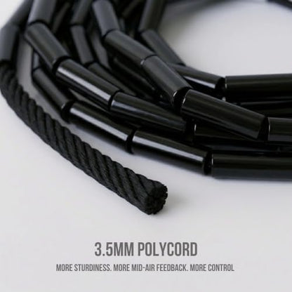 Elevate Rope Beaded Jump Rope, 1 in Beads, 10 ft Adjustable, Segmented - color: Black