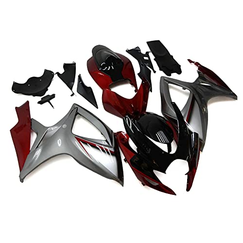 Grey Red ABS Plastics Fairing Kit Fit for Suzuki 2006 2007 GSXR600 GSXR750 K6 06 07 Injection Mold Bodywork Body Kits - size: Style 4