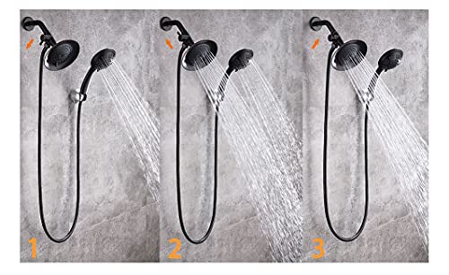 100% Solid Metal Shower Arm Diverter Splitter for Hand Held Showerhead and Fixed Spray Head ∣ G 1/2 3-Way Bathroom Universal Shower System Replacement Part (Oil Rubbed Bronze)