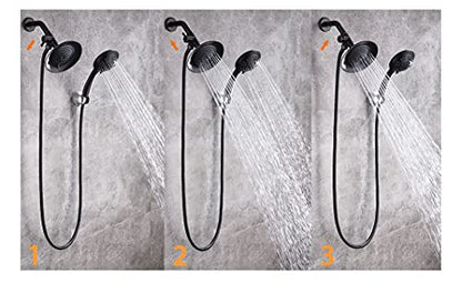 100% Solid Metal Shower Arm Diverter Splitter for Hand Held Showerhead and Fixed Spray Head ∣ G 1/2 3-Way Bathroom Universal Shower System Replacement Part (Oil Rubbed Bronze)