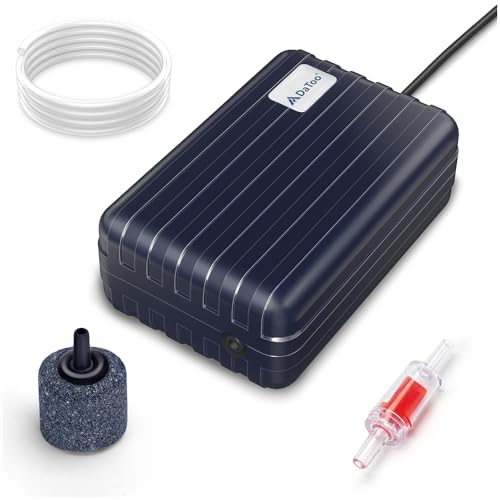 Aquarium Air Pump Compact Fish Tank Air Pump Quiet Aquarium Bubbler Aerator Buckets Oxygen Aerator Pump for 1 to 20 Gallon Fish Tanks