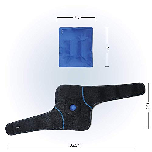 ComfiLife Knee Ice Pack with Wrap Reusable Hot & Cold Therapy Gel Pack Adjustable Compression Support for Injuries, Pain, Surgery, Arthritis, Meniscus and More - size: 1 Count (Pack of 1)