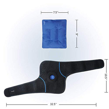 ComfiLife Knee Ice Pack with Wrap Reusable Hot & Cold Therapy Gel Pack Adjustable Compression Support for Injuries, Pain, Surgery, Arthritis, Meniscus and More - size: 1 Count (Pack of 1)