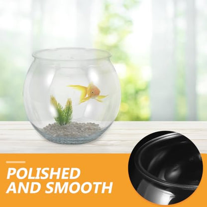 balacoo Transparent Plastic Fish Bowl Round Aquarium Tank for Goldfish Turtles Small Reptiles Home Office Decor Easy to Clean Durable