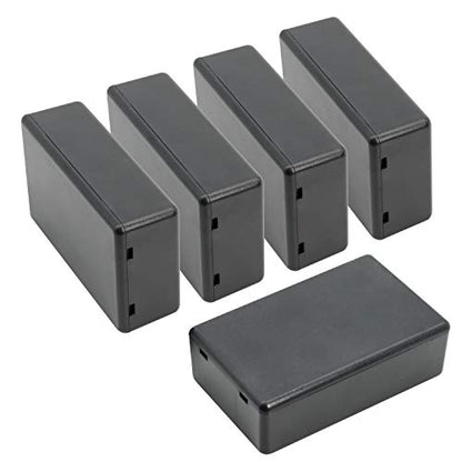 5 Pieces Plastic Project Boxes Junction Case for Electronic Project, Black 3.1 x 2.0 x 1.0 inch (80 x 50x 26 mm) - size: 3.1" x 2.0" x 1.0"(5pc)