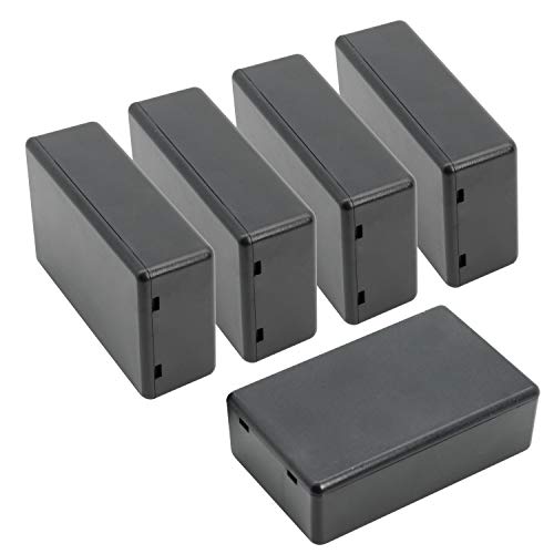 5 Pieces Plastic Project Boxes Junction Case for Electronic Project, Black 3.1 x 2.0 x 1.0 inch (80 x 50x 26 mm) - size: 3.1" x 2.0" x 1.0"(5pc)