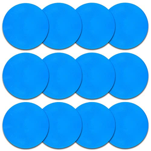 Poly Spots Spot Markers 9 Inch Multicolor Floor Dots | Non Slip Poly Dots for Gym Floor, Ideal for Sports Training, Agility Drills, Football and Dance Studio Markers - style: 12Pcs Blue