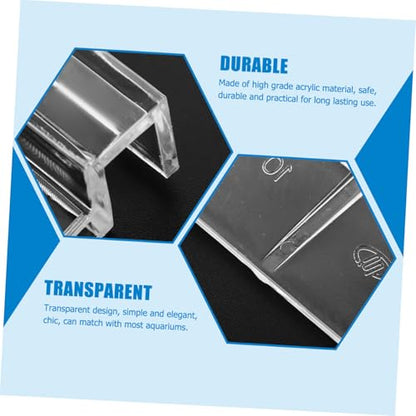 Happyyami 4pcs Acrylic Fish Tank Cover Support Bracket for Aquariums Sturdy and Practical Aquarium Accessory for Lid Holders