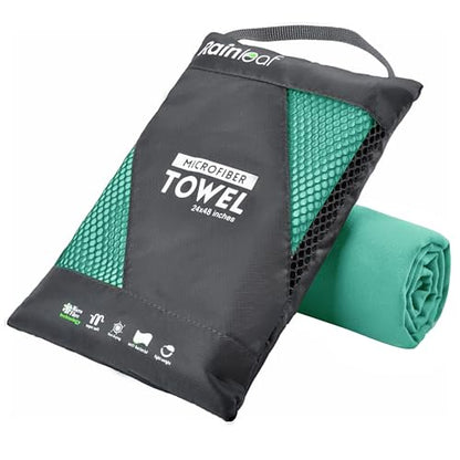 Rainleaf Microfiber Towel Quick Dry Camping & Travel & Gym Towel. Compact - color: Apple Green, size: 32.00" x 16.00"