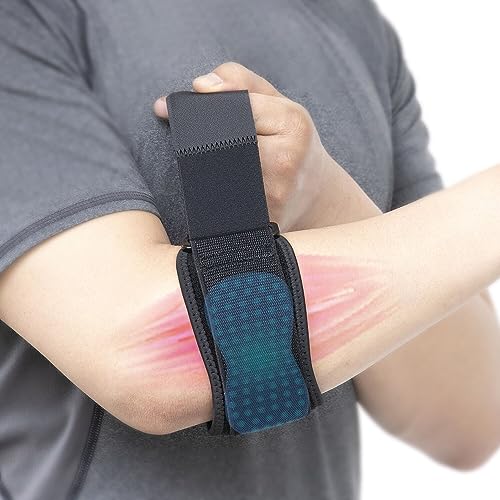 Tennis Elbow Brace with Gel Pad and Adjustable Forearm Support, S-M - size: S/M