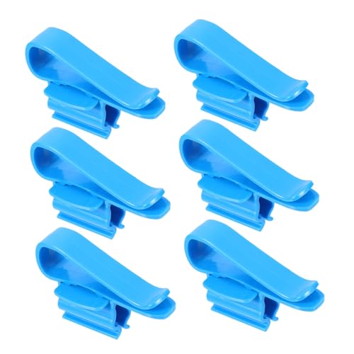 6pcs Aquarium Hose Clamp Plastic Clips for Water Pipe Fixing Multi-Functional Accessories for Fish Tank and Aquarium Dosing Pump Tubes - color: Blue