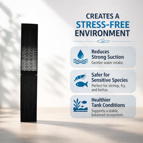 Aquarium Intake Cover for Fluval Flex 2.0 – Shrimp Safe Filter Guard, Protects Shrimp & Fry, Reduces Strong Water Flow, Easy Install, 3D Printed Intake Protector (Black)