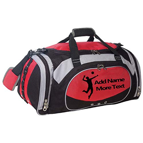 Personalized SportS Duffel Bag With Custom Name & Text - Vollyball - color: Red, style: Volleyball