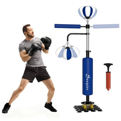 Soozier Boxing Bag Stand with Speed 55.1" to 80.7" - color: Blue