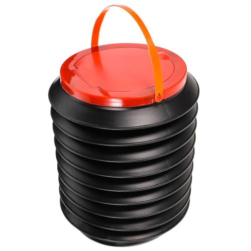 Mikikit 4L Portable Folding Water Bucket with Lid and Handle Collapsible Bucket for Camping Outdoor Car Washing Fishing and Picnics