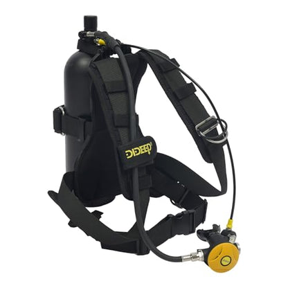 4L Scuba Tank Kit 3000PSI with Yoke to 8mm Inflation Adapter, 6061 Aviation Aluminum Portable Diving Tank Equipment with Backpack & Diving Mask for Underwater Recreation Snorkeling Backup