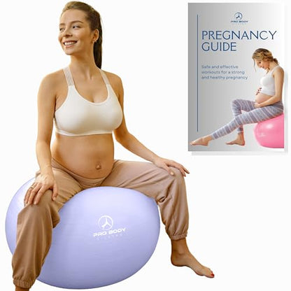 ProBody Pilates Pregnancy Ball with Guide - Birthing Ball - color: Lilac, size: 65 cm: 5'1" - 5'10"
