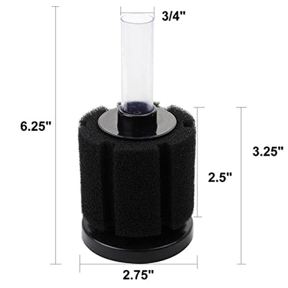 AQUANEAT Aquarium Bio Sponge Filter Breeding Fry Betta Shrimp Nano Fish Tank (Middle up to 20Gal)