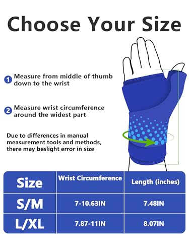 Wrist &Thumb Ice Pack Wrap-Thickened Gel for Long-Lasting Cold Compression - color: 2 Pack-blue, size: L/XL