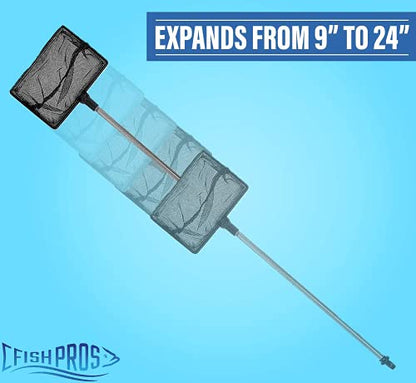 Long Handle Fine Net Fish Tank Net – Retractable 24 inches