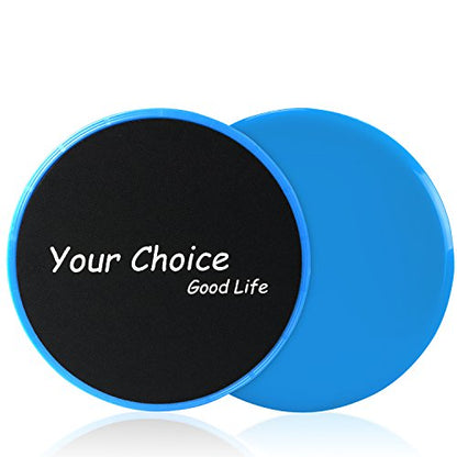 Your Choice Core Sliders - Dual Sided Exercise Gliding Discs for Carpet & Hardwood, 7" Workout Sliders