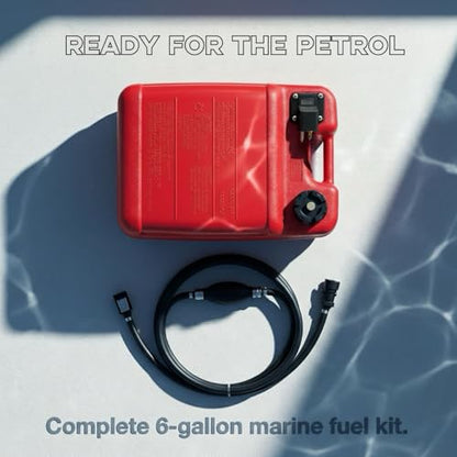 Marine Tank,6Gallon Outboard Marine Boat Transfer Tank with Fuel Line , Easy to Carry for Outboard Engine Boats,Fishing Boat, Deck Boat,Yacht (12L) - size: 24L