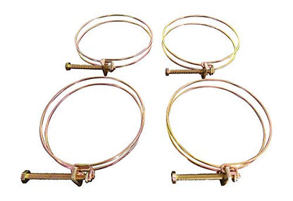 Double Wire Band Style 3 7/8” – 4 1/8” (98-105 mm) Diameter x 5/8” Wide, Adjustable Screw-Style, Hose Clamps, Hex/Phillips Head Screw, Includes 4 Clamps, by Tech Team - size: 3 7/8” – 4 1/8” (98 - 105 mm) diameter