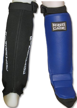 Grappling Shin Instep - Coverd Back for MMA, Muay Thai, Kickboxing - Blue - size: X-Large